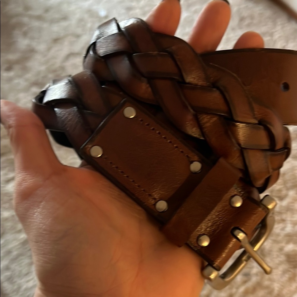 Carhartt Men's Dark Brown Braided Leather Belt
